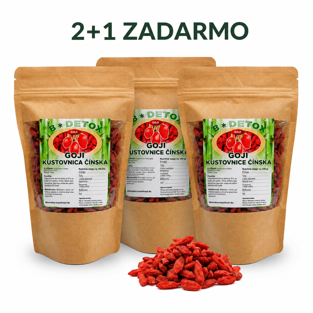 Goji kustovnica čínska 500 g 2 + 1 ZADARMO
