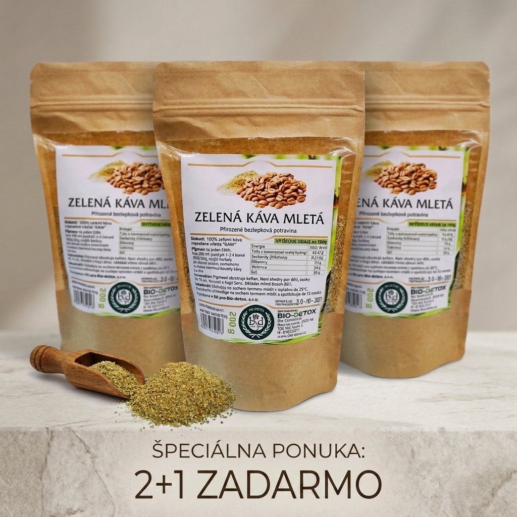 Zelená káva 2 + 1 ZADARMO