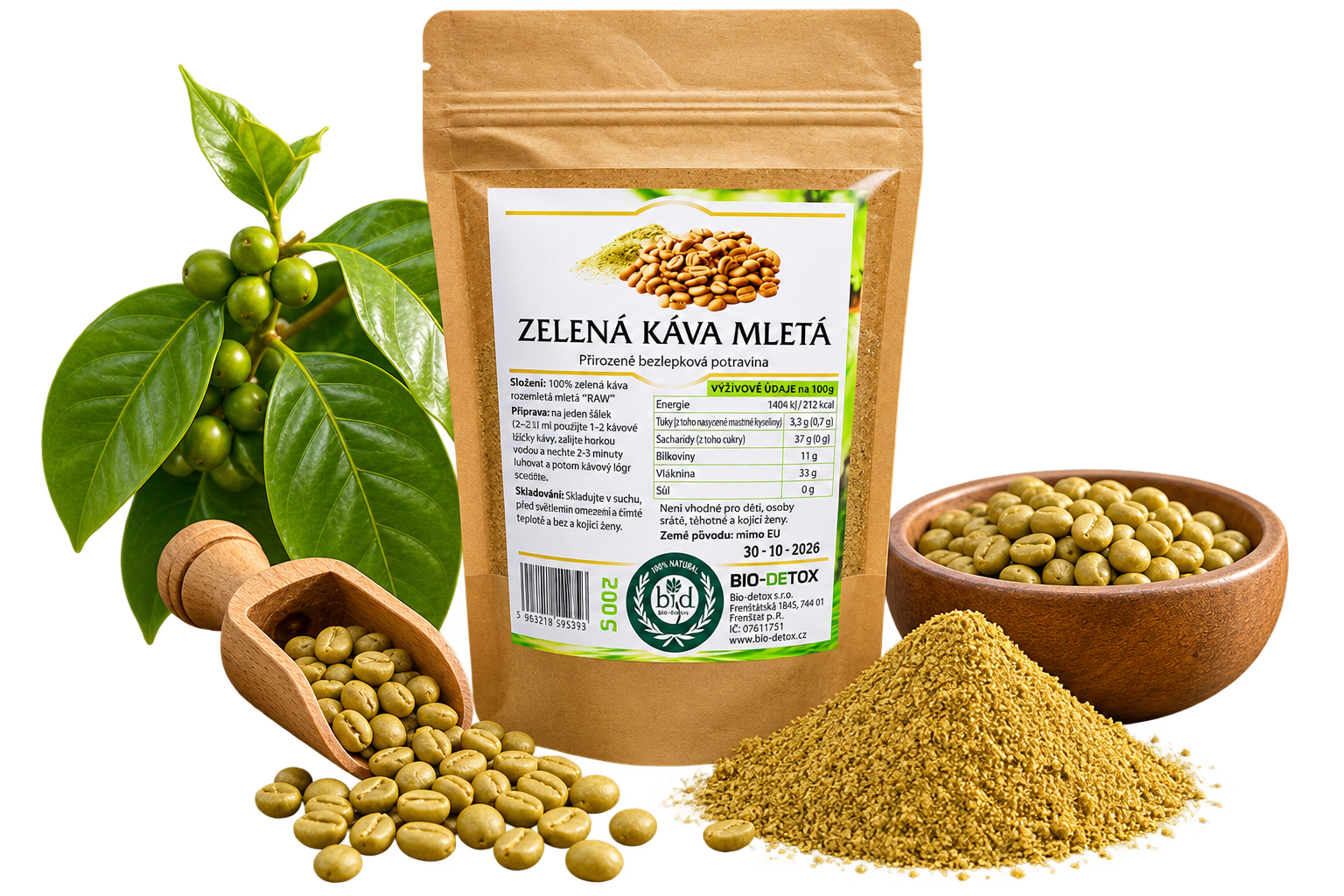 Zelená káva mletá Brazil Taste