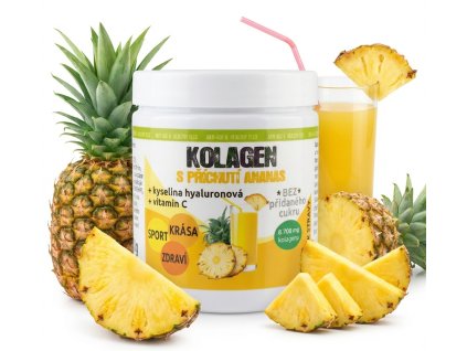 kolagen ananas s pozadím