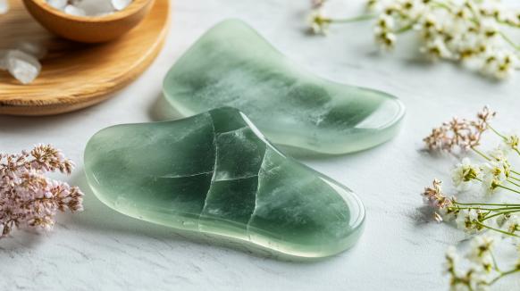 Masáž obličeje s gua sha pro pleť bez vrásek