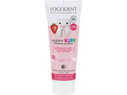 Logona Happy Kids Zubní gel jahodový 50 ml