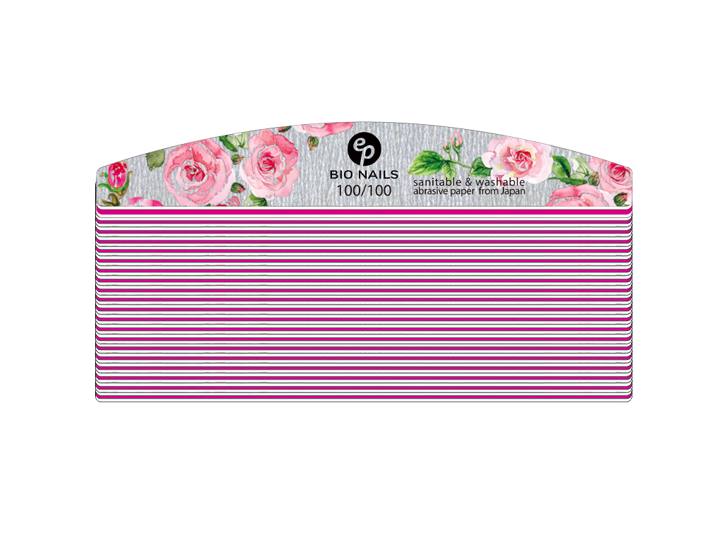 E-shop BIO NAILS Pilník profi 100/100 zebra polmesiac rose Kusy: 20ks