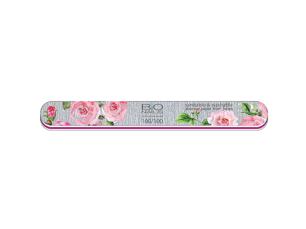 E-shop BIO NAILS Pilník profi 100/100 zebra rovný rose Kusy: 1ks