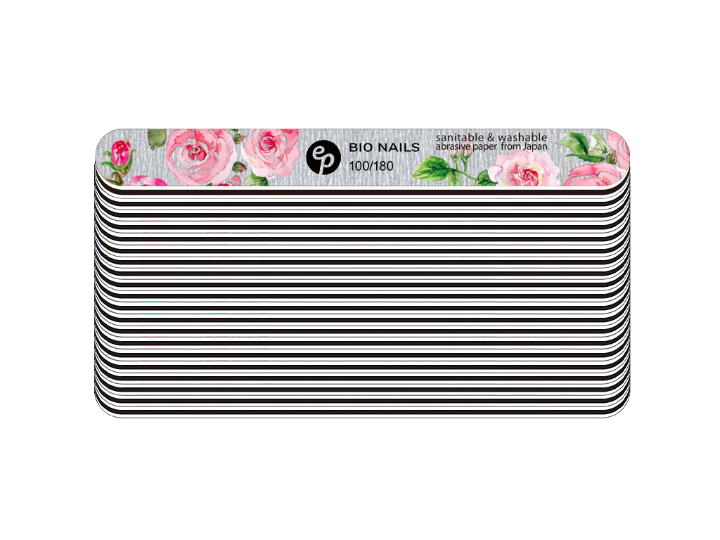 E-shop BIO NAILS Pilník profi 100/180 zebra rovný rose Kusy: 20ks