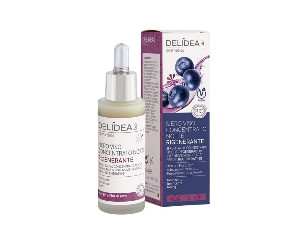 E-shop Delidea Čučoriedka a lotosový kvet intenzívne nočné sérum na tvár 30 ml