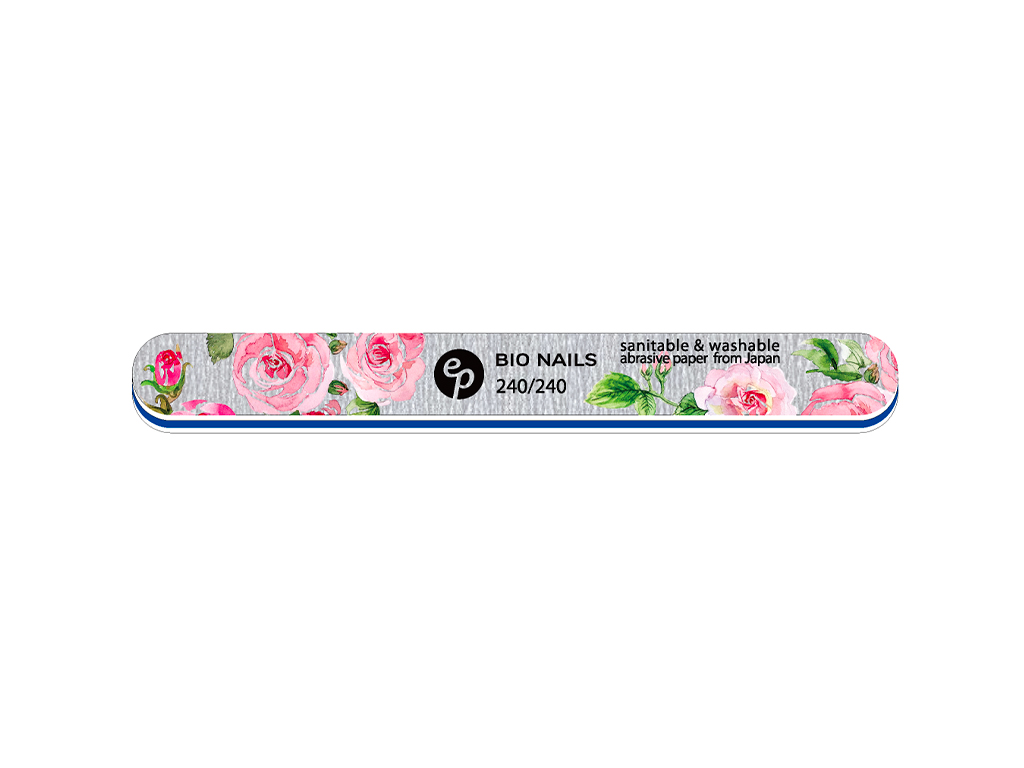 E-shop BIO NAILS Pilník profi 240/240 zebra rovný rose Kusy: 1ks
