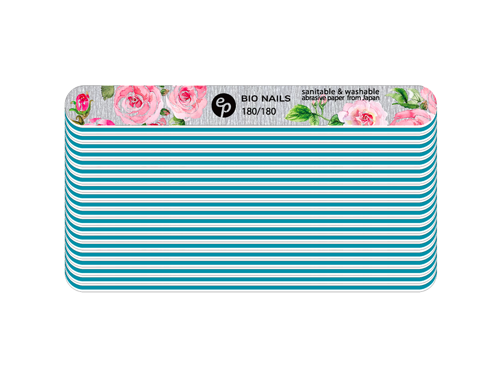 E-shop BIO NAILS Pilník profi 180/180 zebra rovný rose Kusy: 20ks