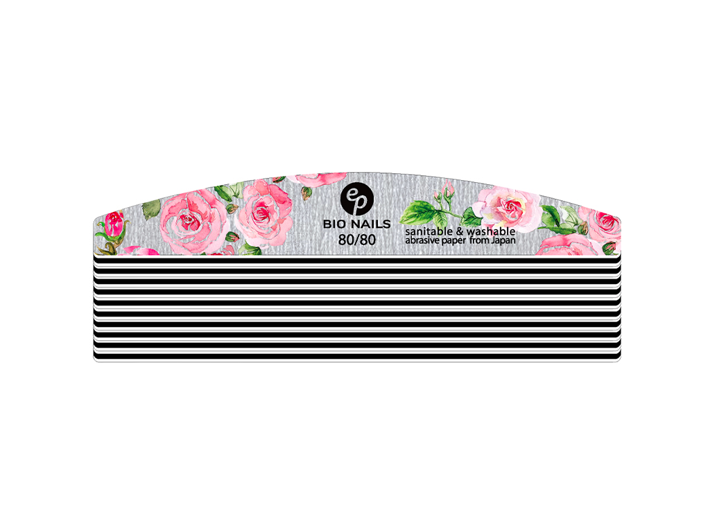 E-shop BIO NAILS Pilník profi 80/80 zebra polmesiac rose Kusy: 10ks