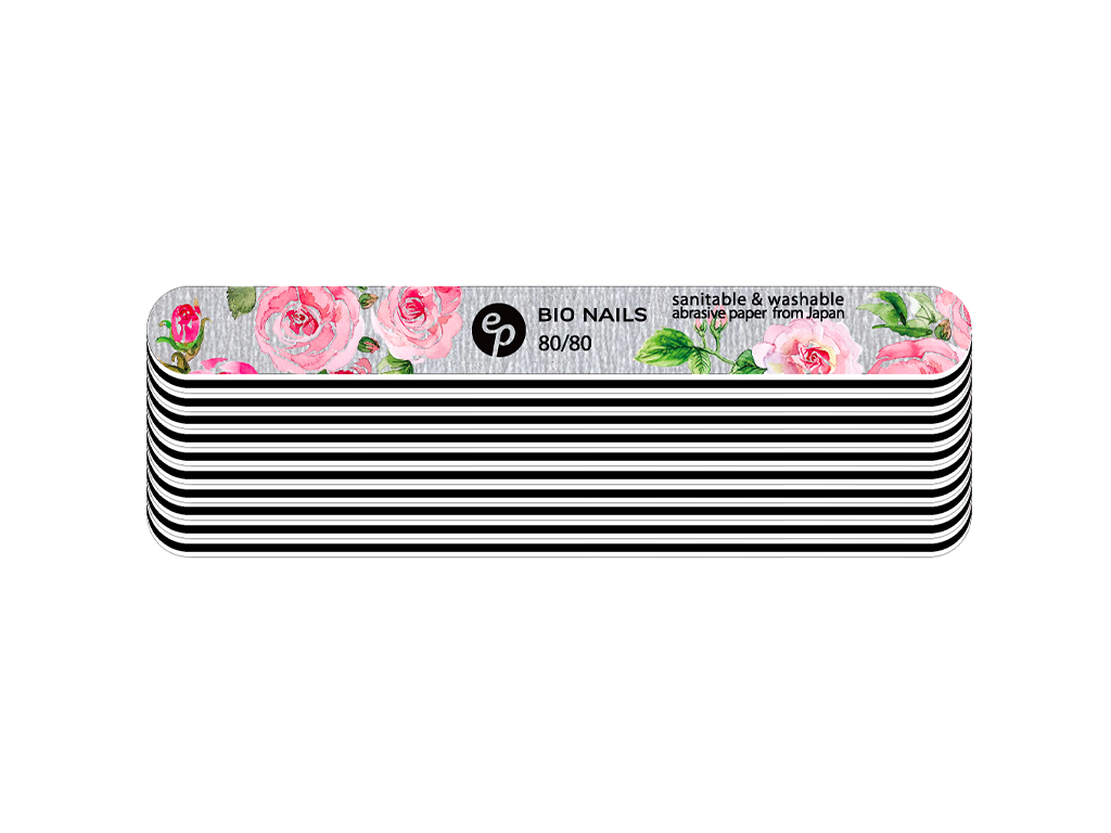 E-shop BIO NAILS Pilník profi 80/80 zebra rovný rose Kusy: 10ks