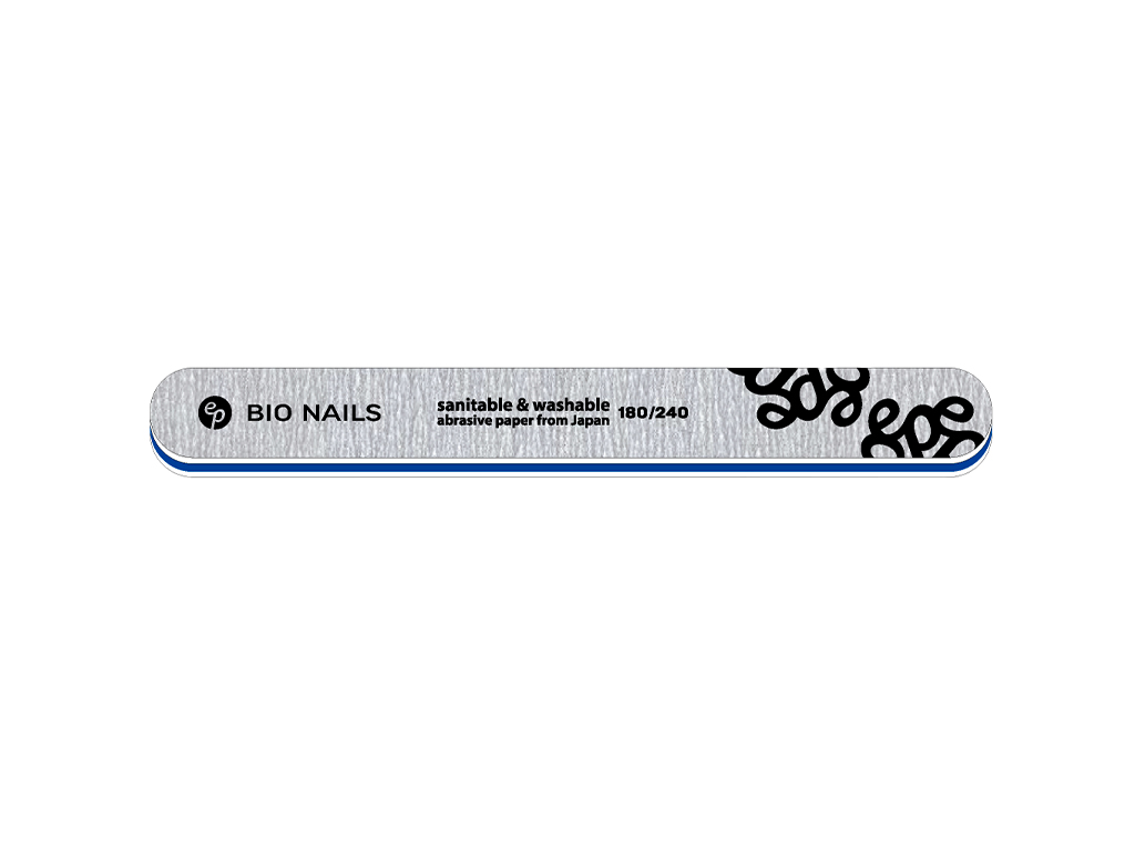 E-shop BIO NAILS Pilník profi 180/240 zebra rovný logo sivý Kusy: 1ks