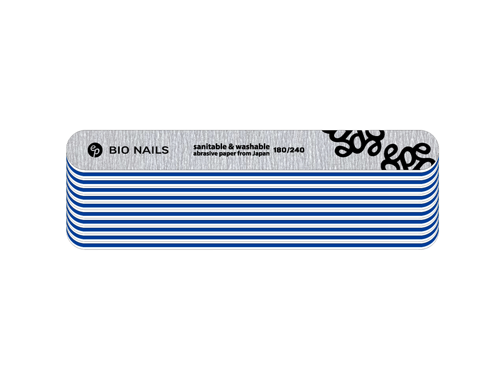 E-shop BIO NAILS Pilník profi 180/240 zebra rovný logo sivý Kusy: 10ks