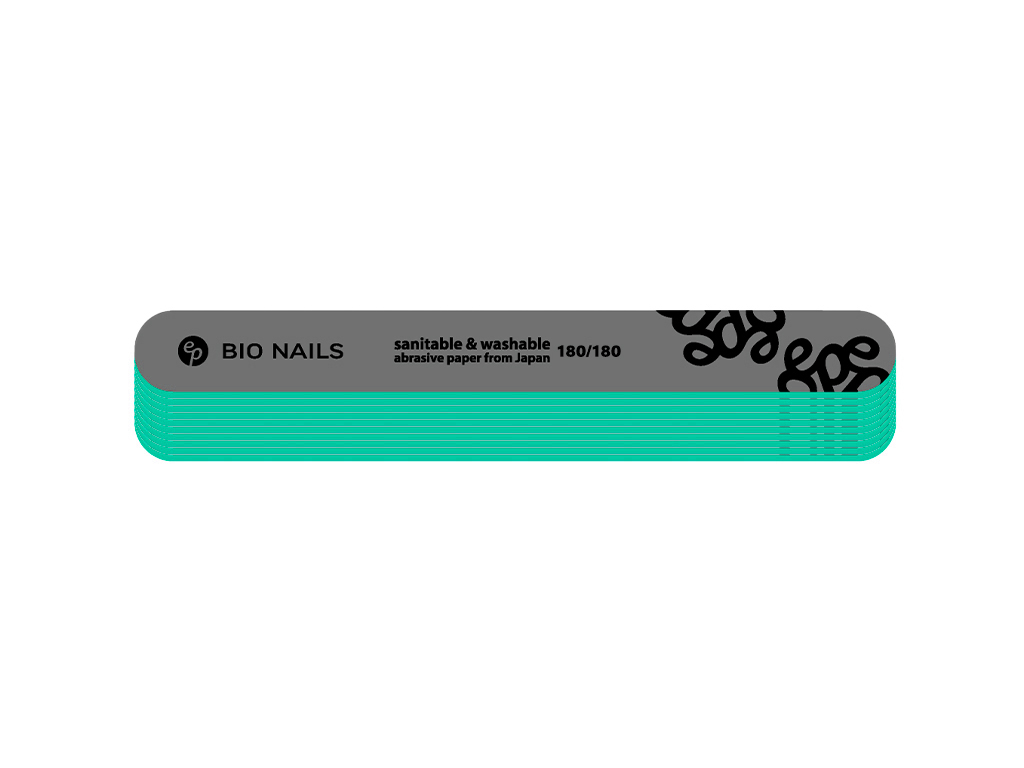 E-shop BIO NAILS Pilník profi 180/180 tenký rovný logo sivý Kusy: 10ks