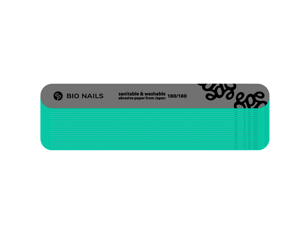 E-shop BIO NAILS Pilník profi 180/180 tenký rovný logo sivý Kusy: 20ks