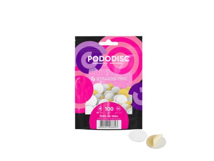 Staleks Pododisc M bílé pilníky s měkkou pěnovou vrstvou PDFS-20-100W na pedikúru (50 ks)
