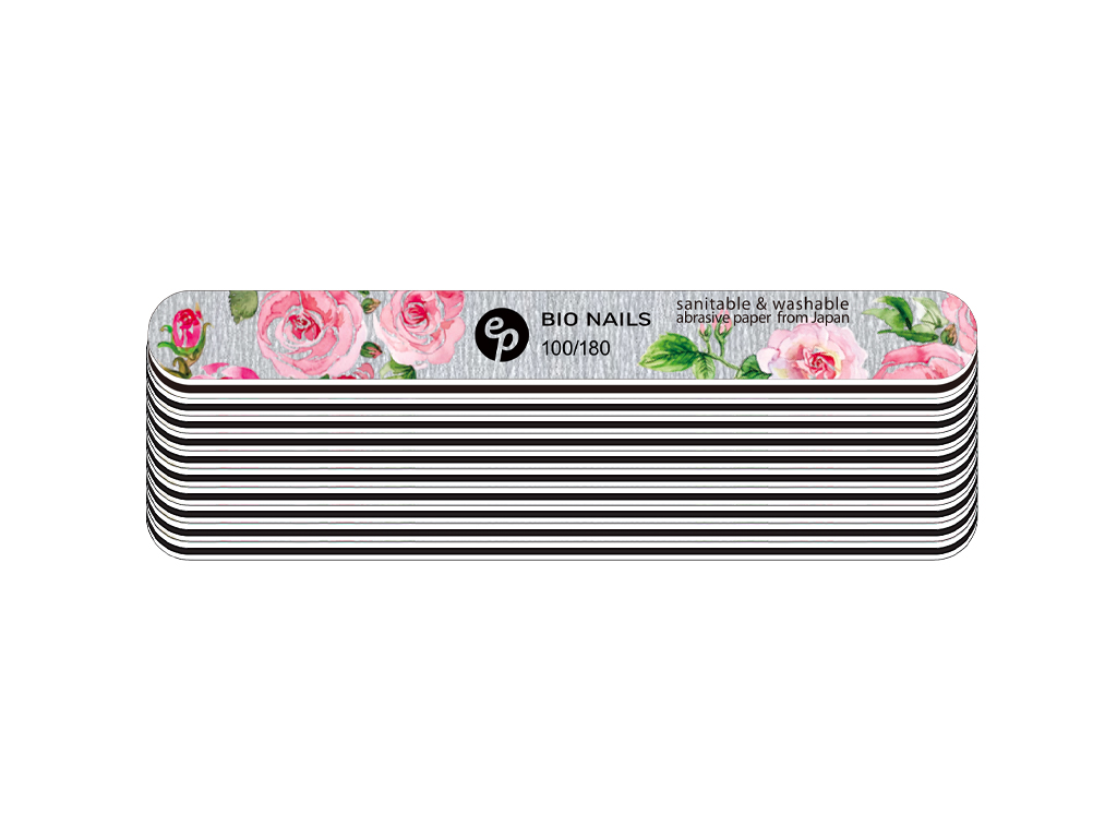 BIO NAILS Pilník profi 100/180 zebra rovný rose Kusy: 10 ks