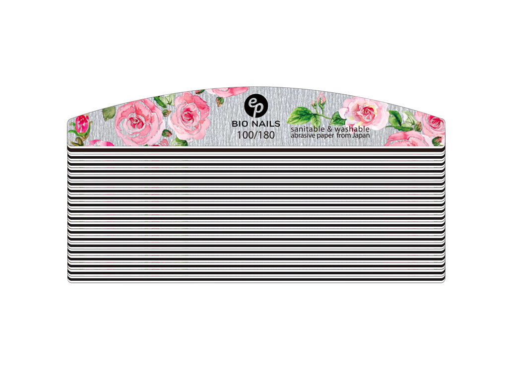 BIO NAILS Pilník profi 100/180 zebra půlměsíc rose Kusy: 20 ks