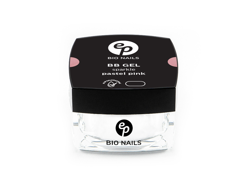 BIO NAILS BB gel FIBER SPARKLE PASTEL PINK jednofázový hypoalergenní Objemy: 30 ml