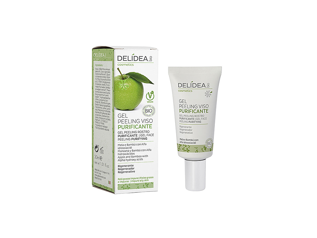 Levně Delidea Jablko a bambus purifikační peelingový gel na obličej s AHA kyselinami 30 ml
