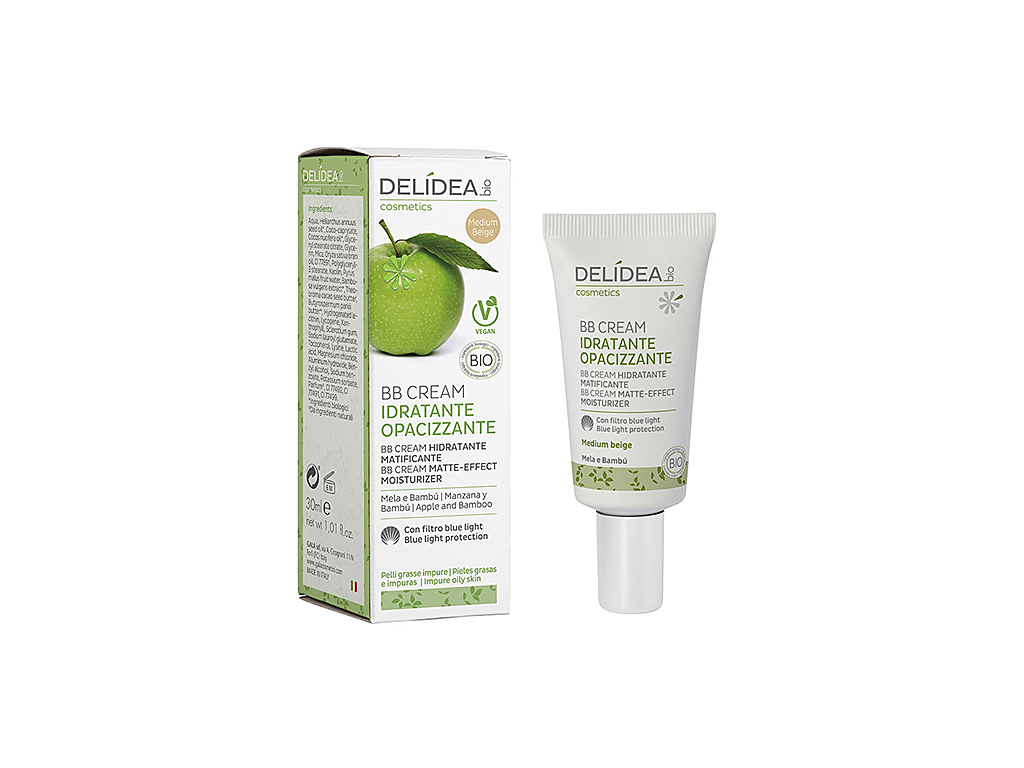 Levně Delidea Jablko a bambus hydratační matující BB gel MEDIUM BEIGE 30 ml