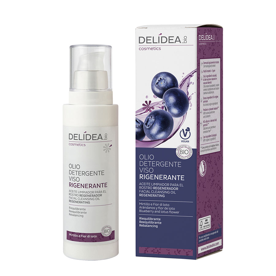 Levně Delidea Borůvka a lotosový květ čistící regenerační olej na obličej 150ml