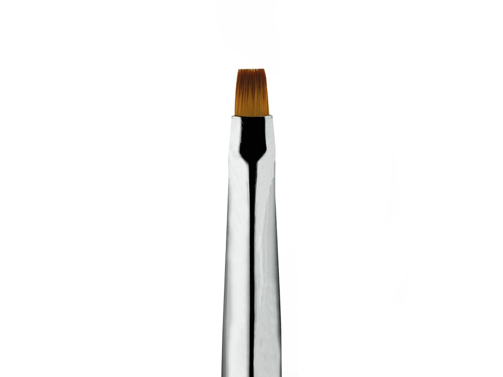 Levně BIO NAILS Štětec na gel rovný č.4 růžový se zirkony