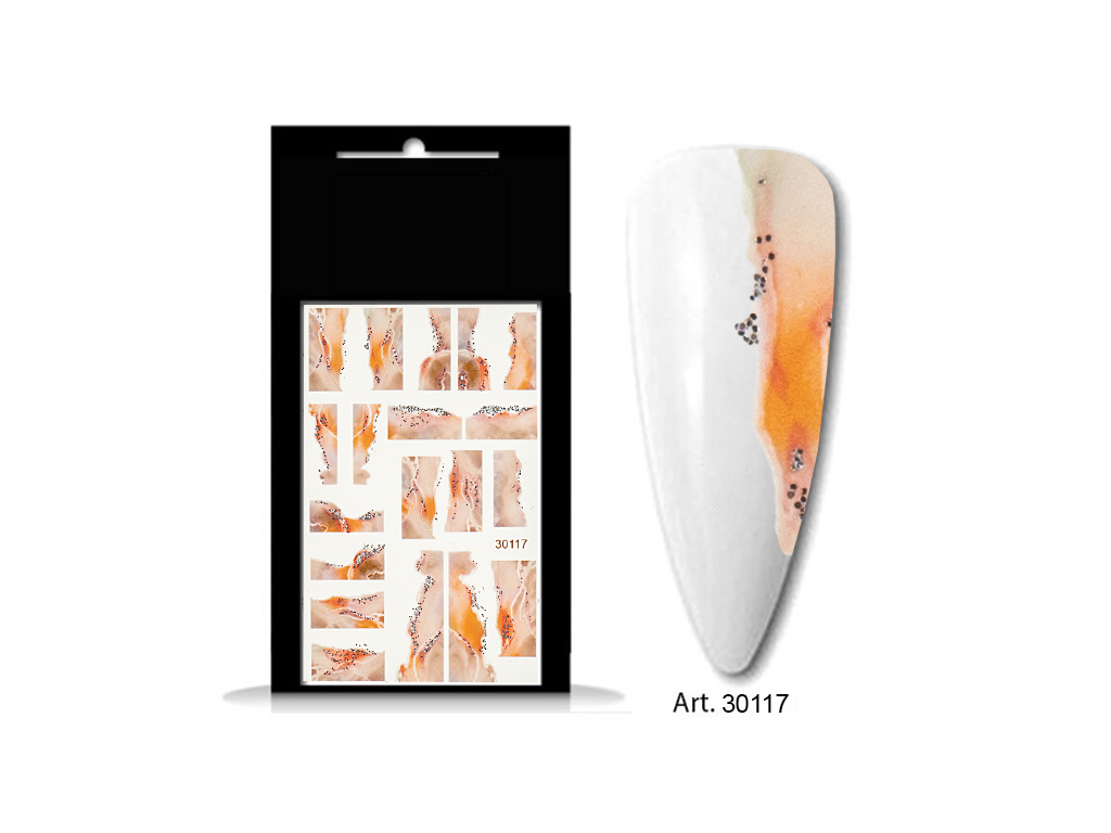Levně BIO NAILS BIO-nails vodolepka 30117 mramor se třpytkami