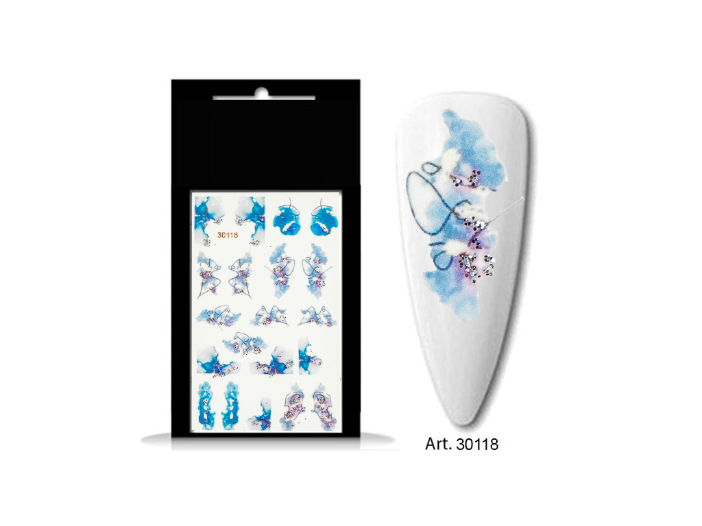 Levně BIO NAILS BIO-nails vodolepka 30118 modrá se třpytkami
