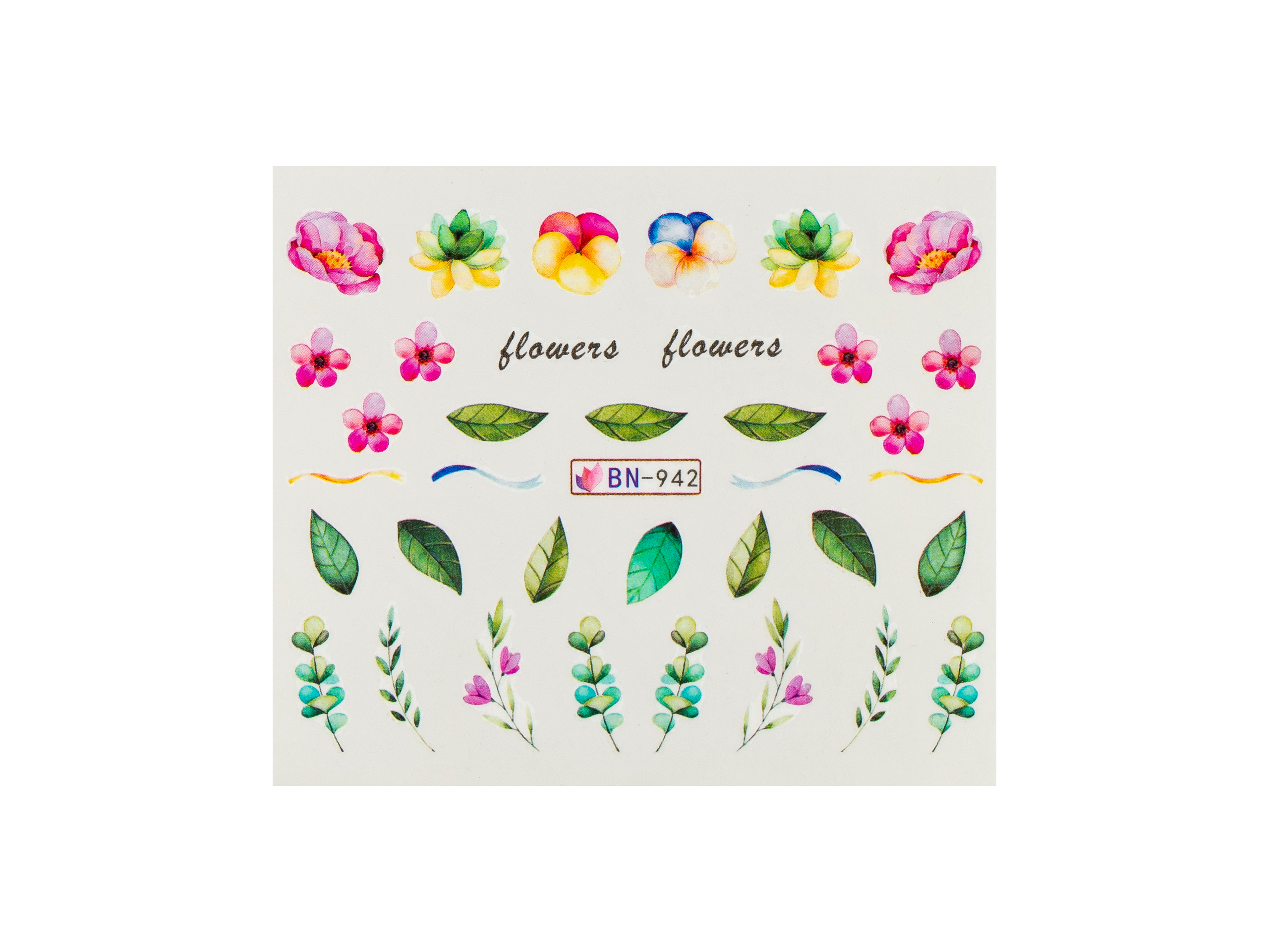 Levně BIO NAILS Vodolepka BN-942 květy a listy