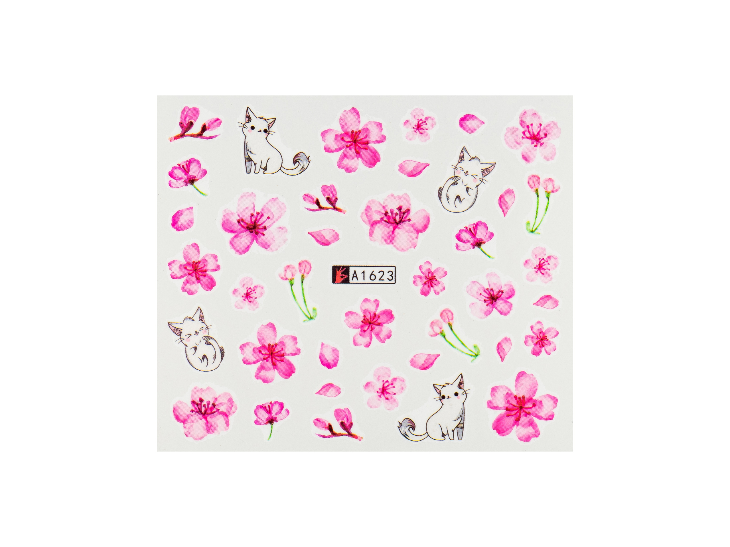 BIO NAILS Vodolepka A1623 kočka a květy