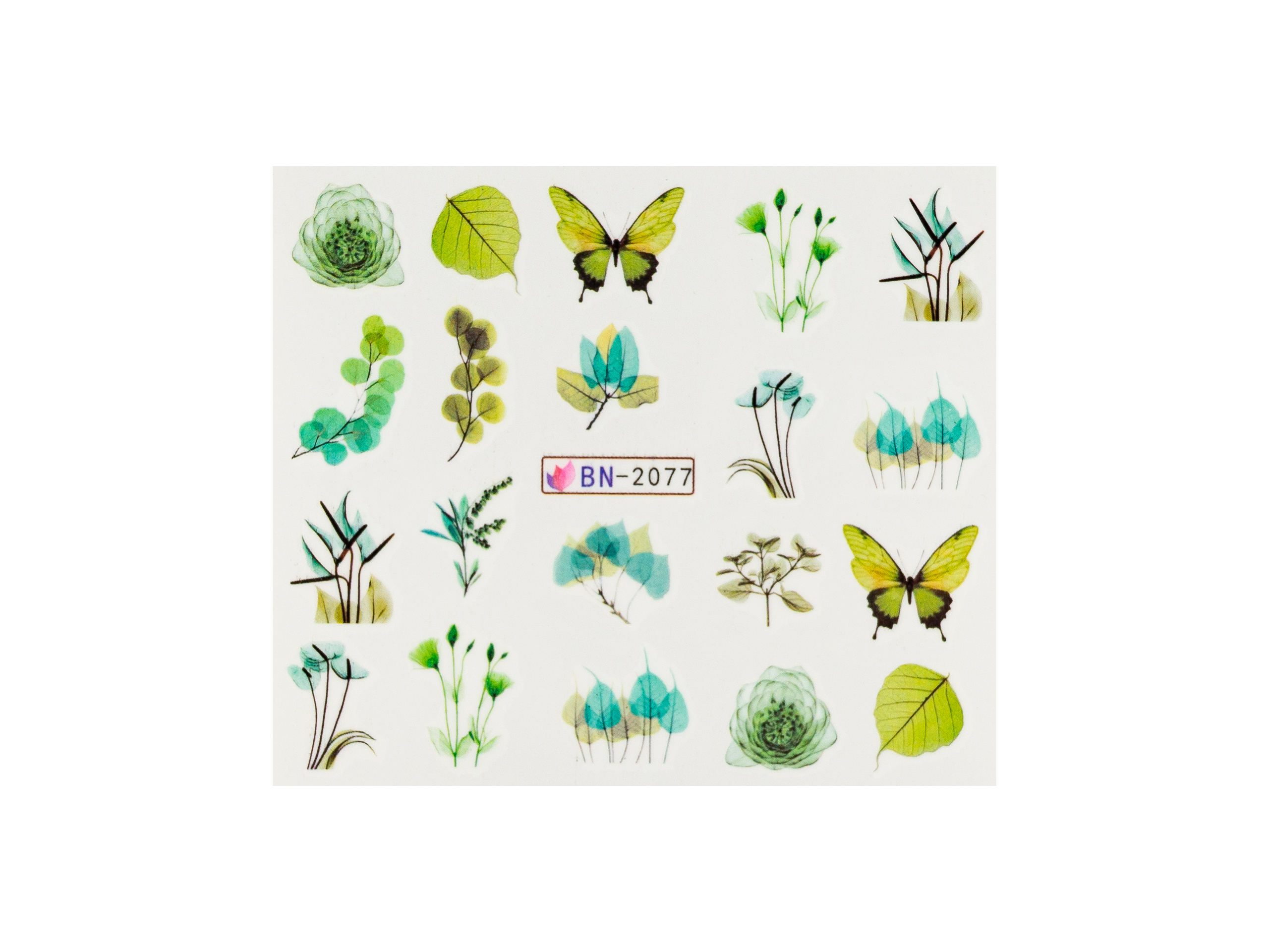 Levně BIO NAILS Vodolepka BN-2077 motýl a listy