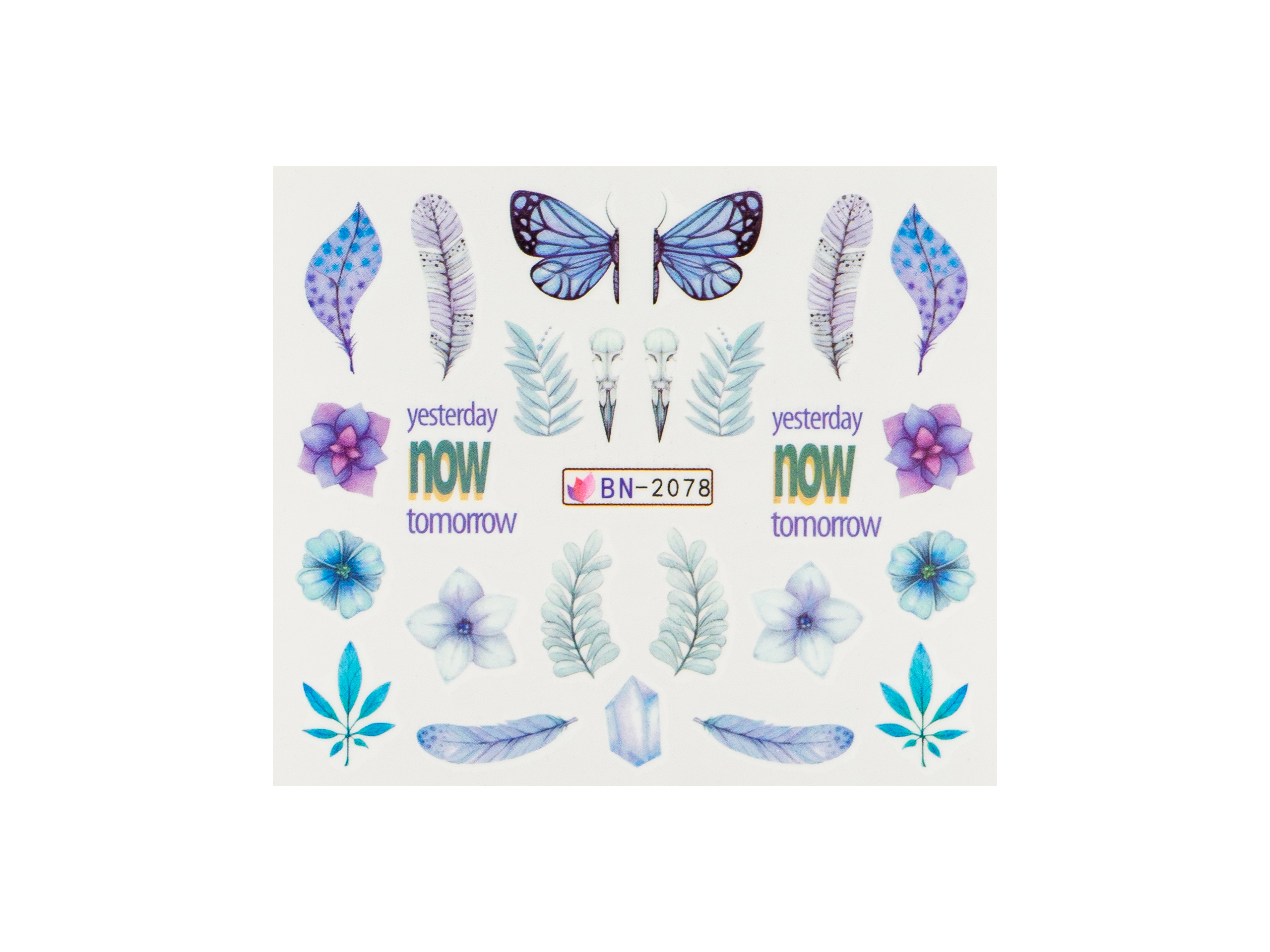 Levně BIO NAILS Vodolepka BN-2078 motýl a květy