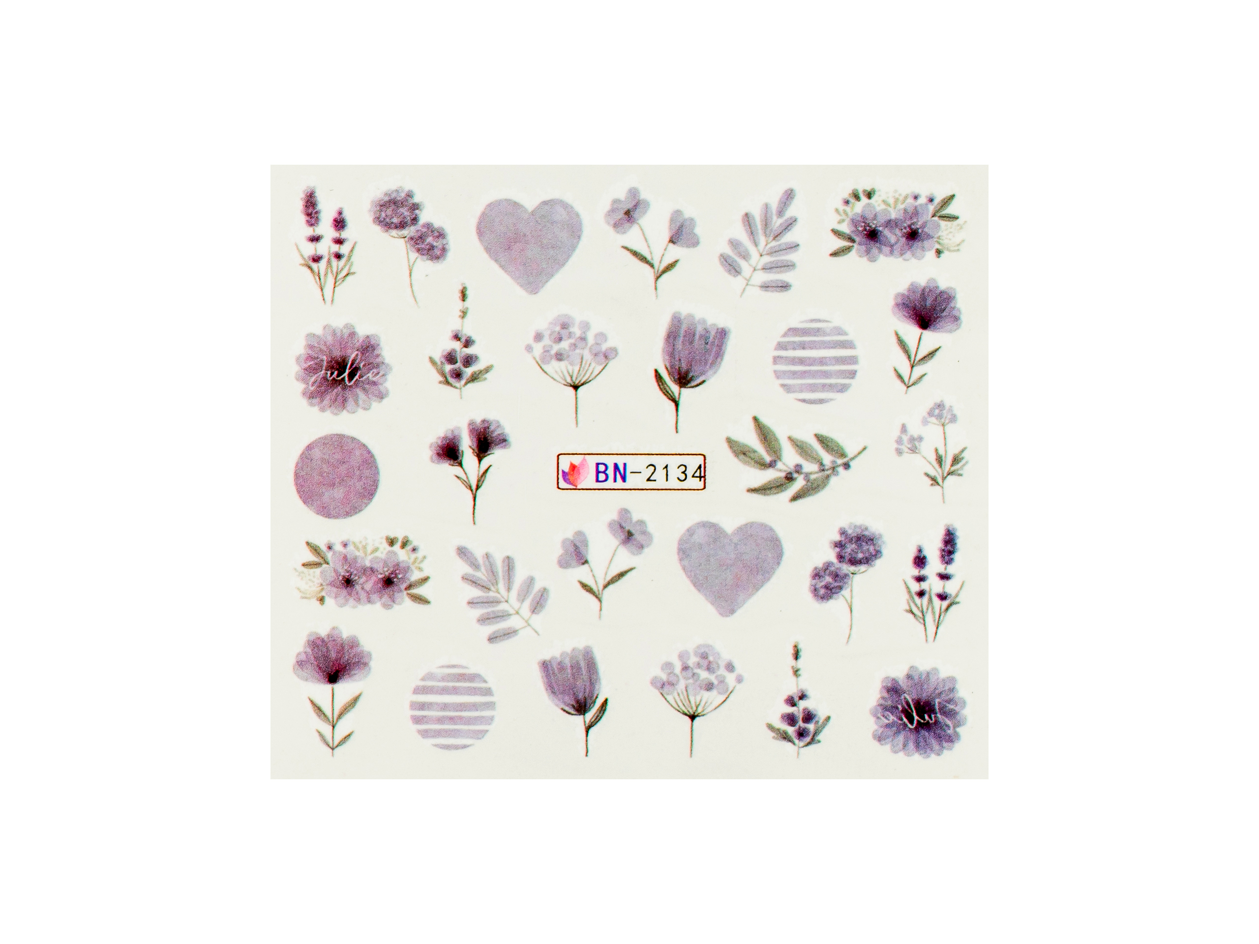 Levně BIO NAILS Vodolepka BN-2134 srdce a květy