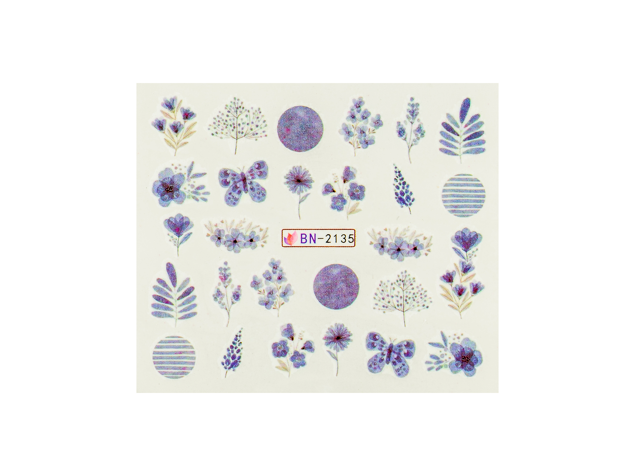 Levně BIO NAILS Vodolepka BN-2135 motýl a květy
