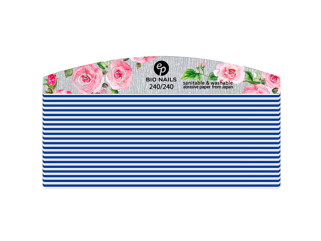 BIO NAILS Pilník profi 240/240 zebra půlměsíc rose Kusy: 20 ks
