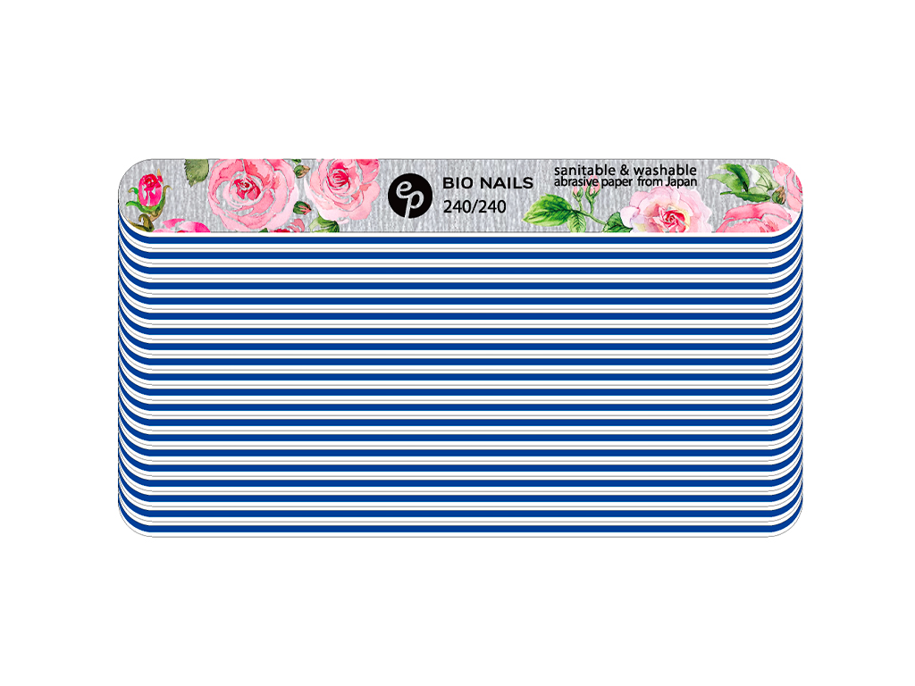 BIO NAILS Pilník profi 240/240 zebra rovný rose Kusy: 20 ks
