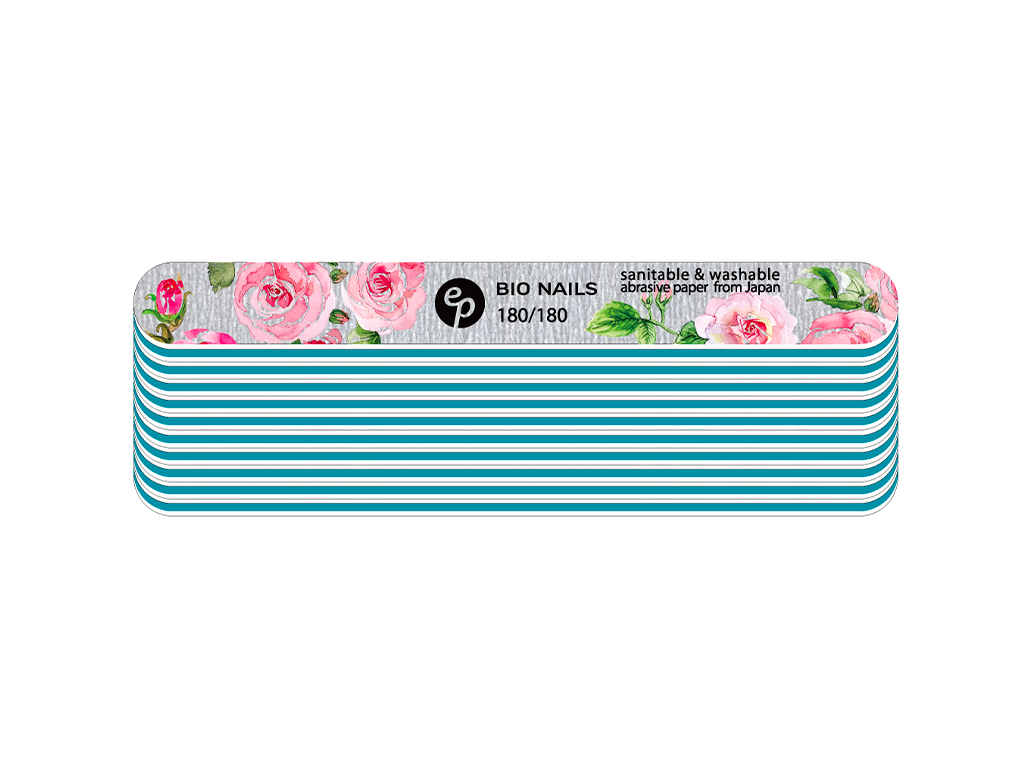 BIO NAILS Pilník profi 180/180 zebra rovný rose Kusy: 10 ks