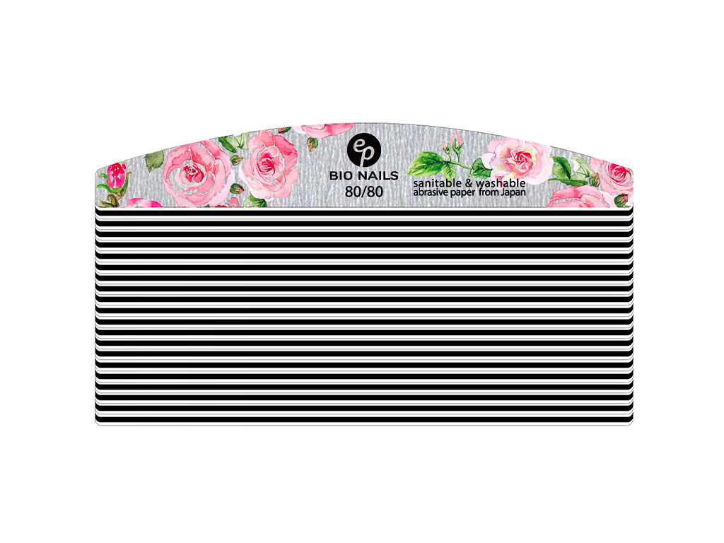 BIO NAILS Pilník profi 80/80 zebra půlměsíc rose Kusy: 20 ks