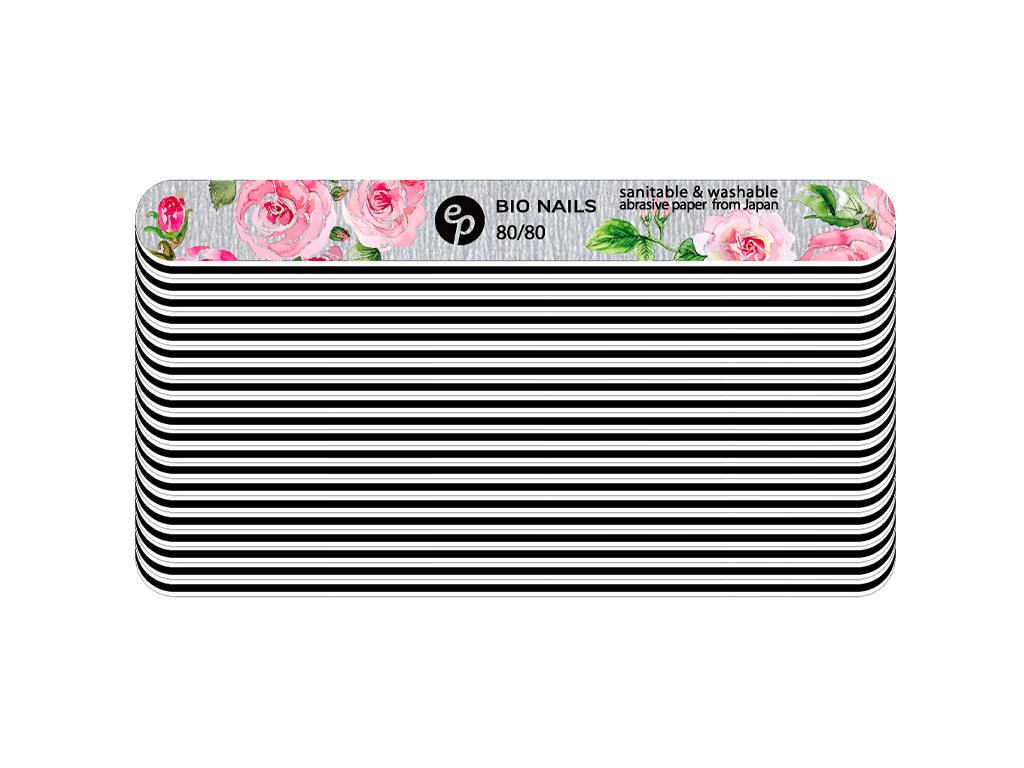 BIO NAILS Pilník profi 80/80 zebra rovný rose Kusy: 20 ks