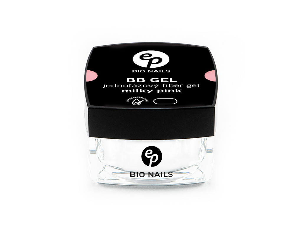 BIO NAILS BB gel FIBER MILKY PINK jednofázový hypoalergenní Objemy: 15 ml