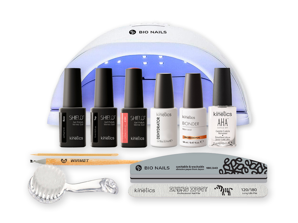 Levně Kinetics Startovací sada gel lak Shield NO HEMA hypoalergenní