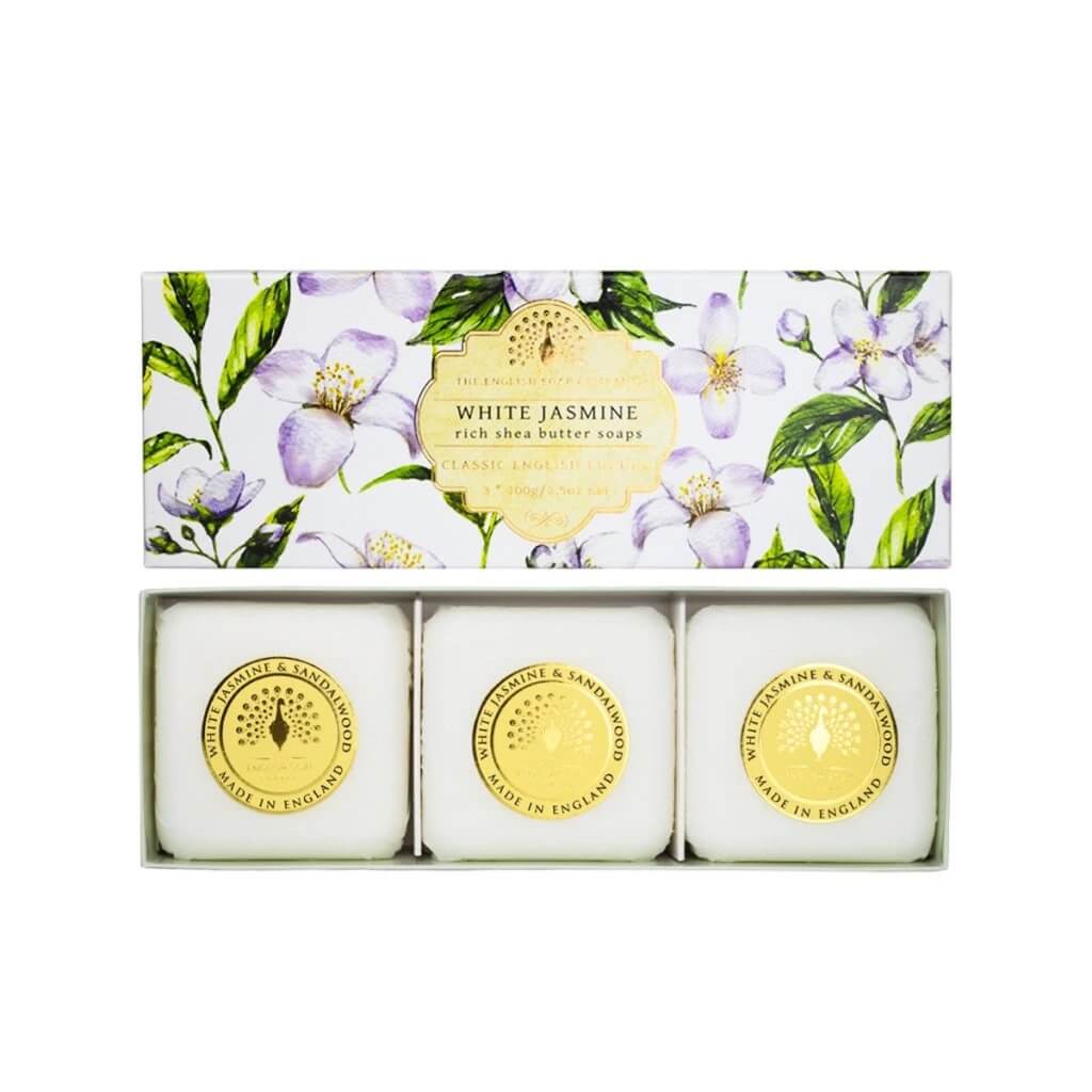 Levně English Soap Sada mýdel 3 x 100 g Bílý jasmín