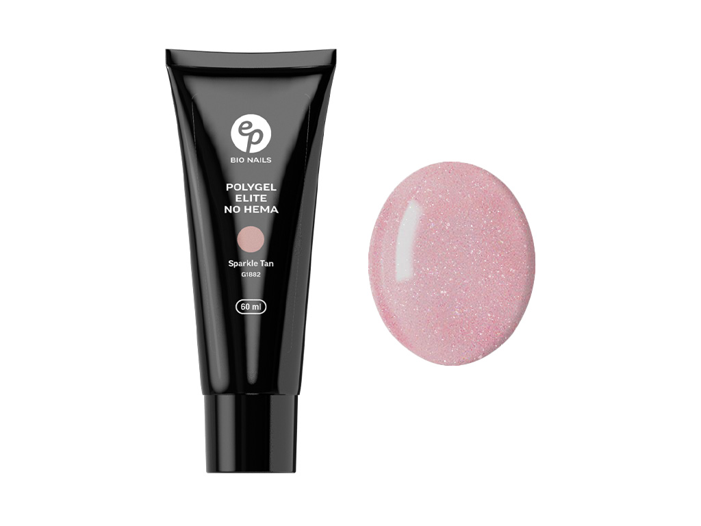 Levně BIO NAILS Polygel ELITE Sparkle Tan No HEMA v tubě 60 ml