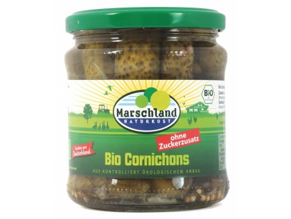 Uhorky nakladané bez cukru 330ml BIO MARSCHLAND