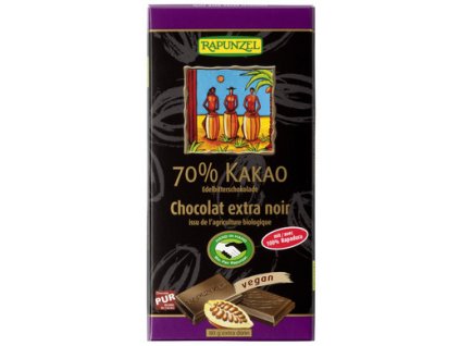 Čokoláda horká 70% kakao 80g BIO RAPUNZEL