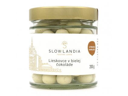 Lieskovce v bielej čokoláde 200g SLOWLANDIA