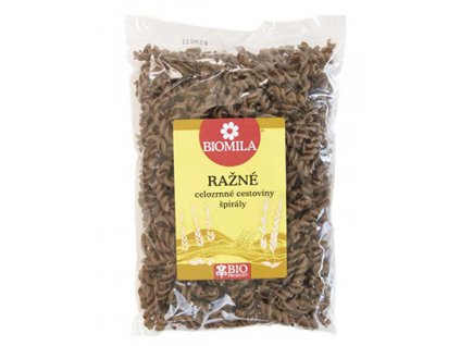 Cestoviny špirály ražné celozrnné 250 g BIOMILA