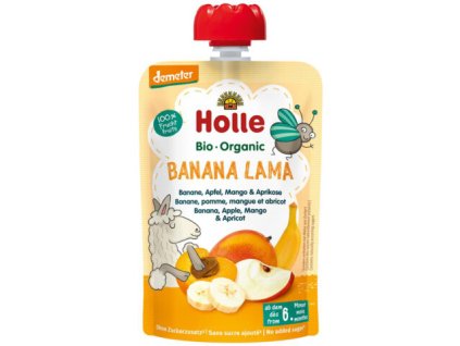 Kapsička Banana Lama - banán, jablko, mongo, marhuľa 90g Demeter BIO HOLLE