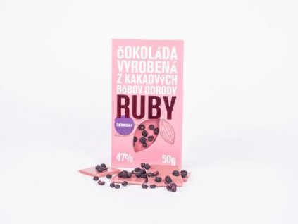 Čokoláda Ruby čučoriedka 47% 50g LYRA