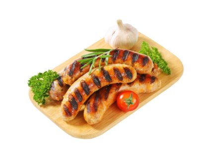 Klobása na pečenie/grilovanie 2ks cena na váhu BIO HOF